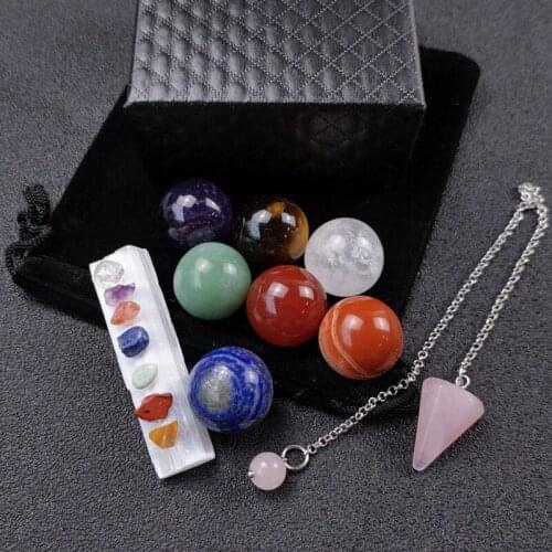 1box Seven Chakras Natural Energy Stones Yoga Meditation Reiki Healing Stones Natural Energy Gems Lucky Jewels