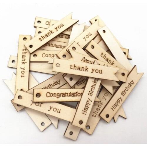 10pcs Custom Wooden Tag Crafts Supplies Laser Wood Party Blessing Decoration DIY Gift Thank You Congralations Accessories