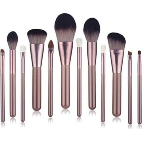 12pcs gold gray Makeup Brushes Foundation Powder Blush Concealers Eyeshadows Blending Cosmetic Face Eye Make Up Brush Set