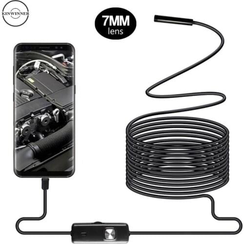 7mm HD Endoscope Camera Suitable For Android PC Notebook IP67 Waterproof MiniUSB Inspection Mirror Brightness Adjustable