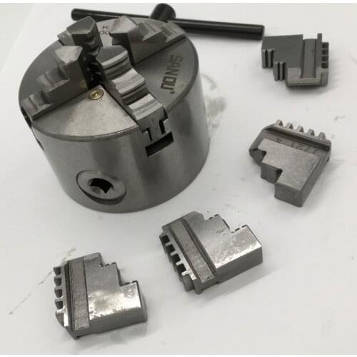 80mm 3'' 4 Jaw Self Centering Lathe Chuck SANOU K12-80 Hardened Reversible Mounting Tool for Drilling Milling woodworking