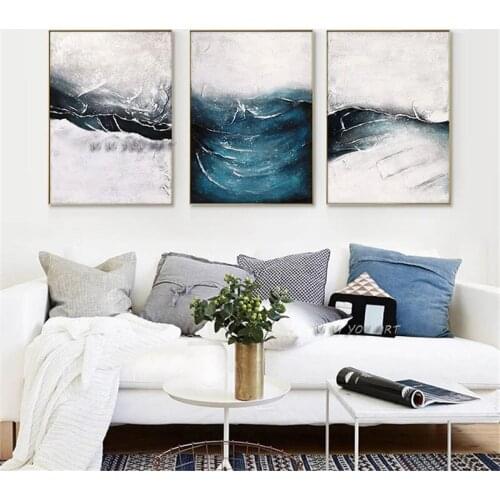 Abstract Seascape Oil Paintings On Canvas 100% Handmade Modern Paintings Minimalist Wall Art For Living Room Office