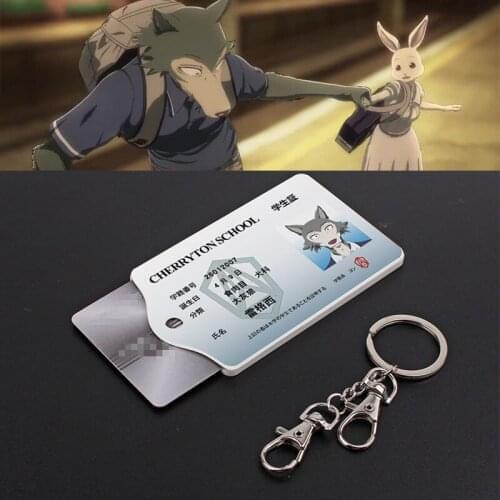 BEASTARS Legosi Cosplay Acrylic Student Card Holder Keychain Card Case Bag Bank Card Holder Props