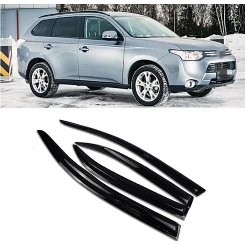 Car Rain Eyebrow Window Visor Rain Wind Sun Smoke Guard Vent Shade Raincoat Shelter Cover For Mitsubishi Outlander 2014-2020