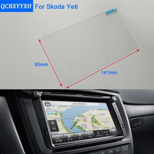 Car Styling 6.5 Inch GPS Navigation Screen Steel Glass Protective Film For Skoda Yeti Control of LCD Screen Car Sticker