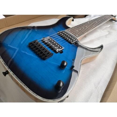 Free shipping 7 strings om guitar,ASH wood body,flamed maple veneer,maple neck through body,HH pickups