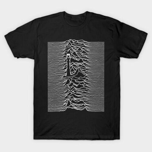 Mordor Unknown Pressures Joy Division LOTR Movie Music Mashup Black T-Shirt