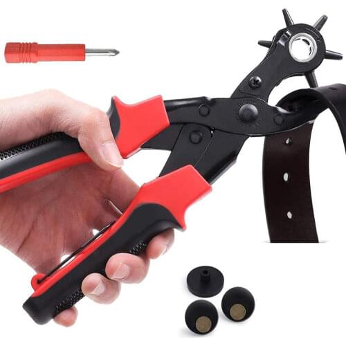 Leather Belt Hole Punch Plier Eyelet Revolve Sewing Machine Bag Setter Tool Watchband Strap Household Leathercraft Punching