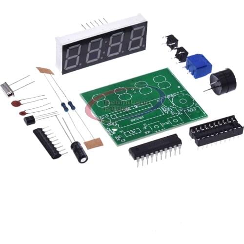 AT89C2051 Digital LED Display 4 Bits Electronic Clock Electronic Production Suite DIY Kit