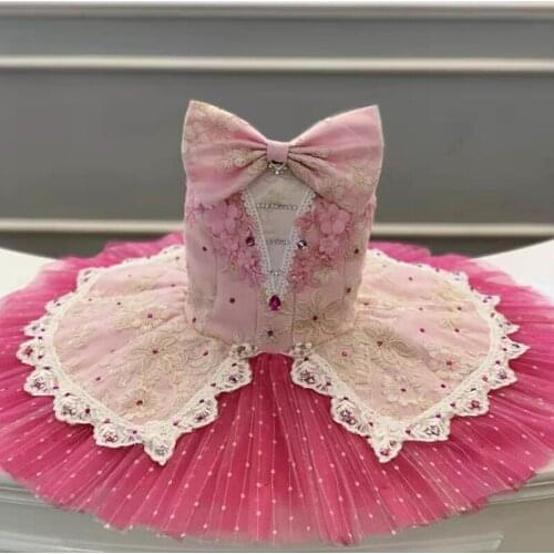 FLTOTURE Pink Ballet Tutu Girls Ballet Competition Pancake Platter Skirt Plum Sugar Fairy Performance Costumes For Sale