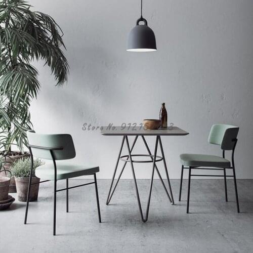 Italian dining chair design sense household makeup chair casual light luxury chair backrest cafe simple red bar chair