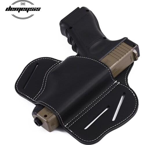 Leather Hunting Gun Holster Concealed Universal Tactical Pistol Case for Beretta 92 Glock 17 19 22 23 M&P Gun Holster