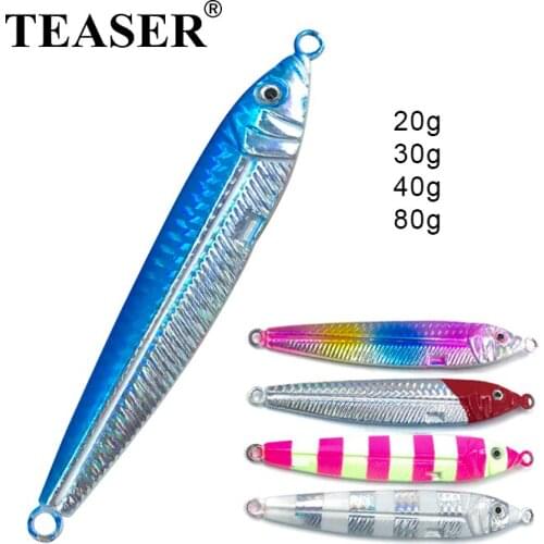 TEASER 20g 30g 40g 80g Metal Fishing Lure Micro Shore Casting Metal Jig Bait Slow Sinking Minnow Lures Saltwater peche Jiglure