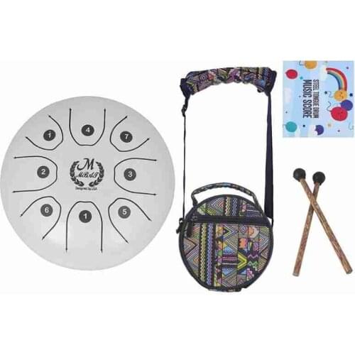 5,5 Zoll C Key Tongue Drum Mini 8-Tone Steel Hand Pan Drum Percussion Instrument with Drum Stick Carry Bag
