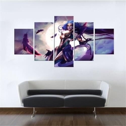 Canvas Wall Art 5 Piece Prints Moon goddess Modern Posters Picture Modern Home Decorative Framed Living Room Decoration Painting