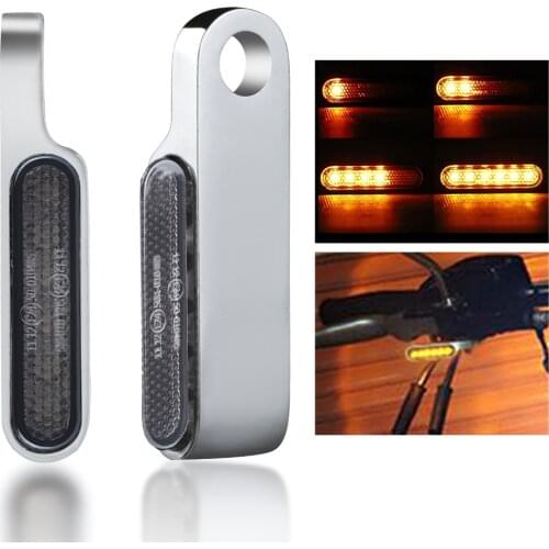 Motorcycle Mini LED Turn Signal Light Indicators Amber Flowing signal lamp For Cafe Racer Scooter Motobike Chrome DC 12V