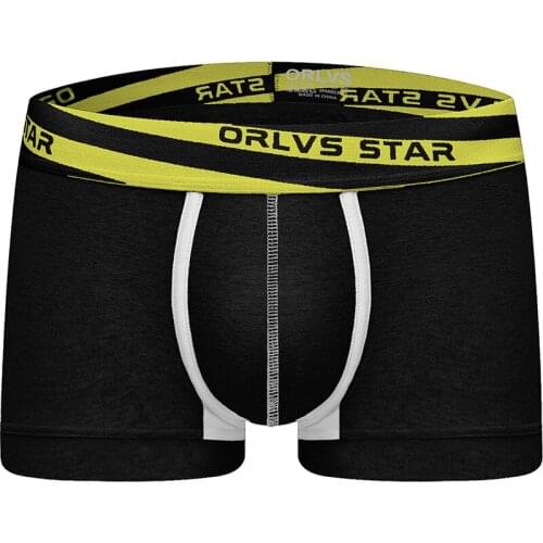 2020 ORLVS Brand Men sexy boys new Hugh letter print striped cotton triangle underwear shorts raised pockets boxers OR95