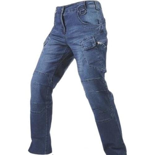 Men Tactical Denim Pants Jeans Trousers Comfortable length pants multi pockets men Stretch Jeans