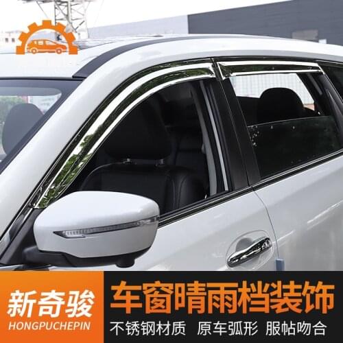 ACCESSORIES SET FIT SIDE WINDOW RAIN DEFLECTORS GUARD VISOR FOR Nissan X-Trail X Trail 2014--2019 Car-styling