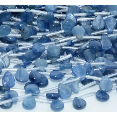 Natural Kyanite Without Treatment Flat Water Drop Beads 7x9mm / 8x12mm- 30 Beads / Lot