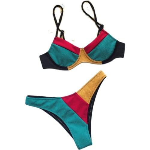New Splicing Micro Bikini Set Swimsuit Bathing Suit Women Swimwear Biquini