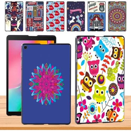 Durable New Tablet Case for Samsung Galaxy Tab A 8.0 (2019) T290 T295 Old Image Pattern Slim Hard Back Case + Free Stylus