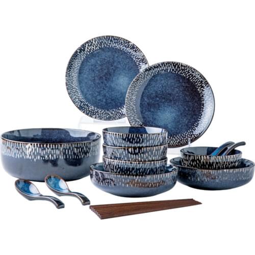 European Style Dinner Plates Round Ceramic Fashion Retro Dinner Plates Set Breakfast Pratos De Jantar Kitchen Tableware EI50TZ