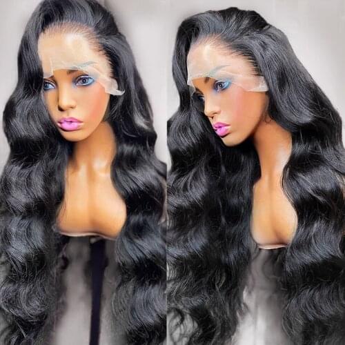 HD Transparent Lace Frontal Wig Body Wave Lace Front Wig PrePlucked 13x6 180 Body Wave Human Hair Wigs 4x4 Lace Closure Remy Wig