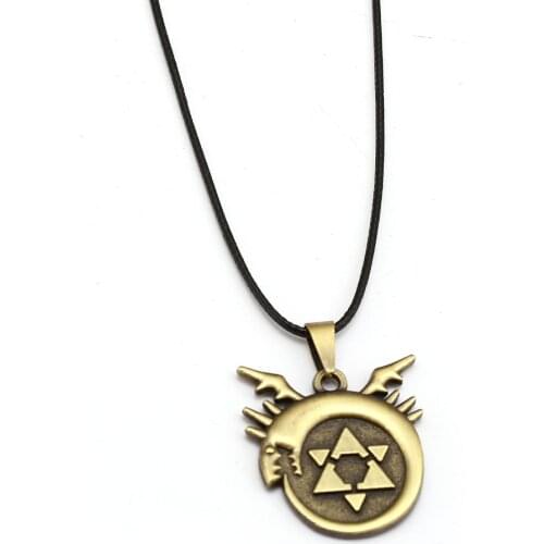 Fullmetal Alchemist Necklace Edward Homunculus Logo Pendant Rope Chain Necklaces Women Men Charm Gifts Japanese Anime Jewelry