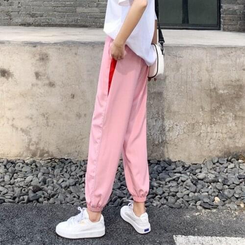 Hot casual pants womens fashion trendy wide loose outer wear elastic waist feet harem trousers sports pants womens hot pants