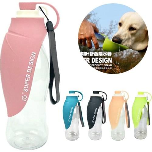 580ML Portable Pet Dog Water Bottle Folding Travel Drinker Dispenser For Small Medium Dogs Cat Drinking Bowl Outdoor Supplies