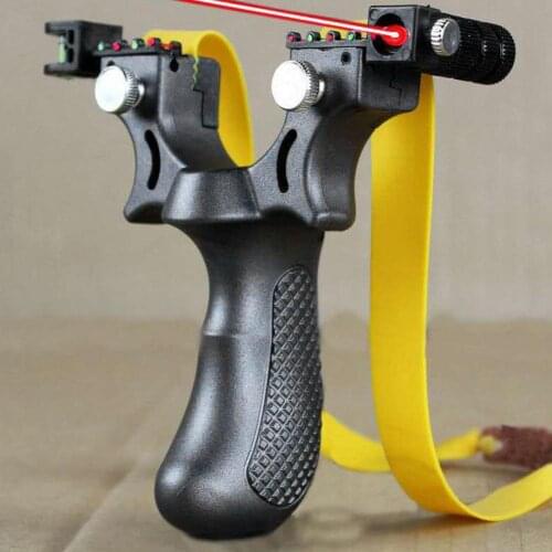 NEW Laser Aiming Slingshot Equipped With Level Instrument For Outdoor Sports Hunting Using High Power Aiming Slingshot Catapult