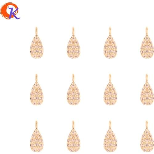 Cordial Design 50Pcs 4*10MM CZ Charms/Earring Findings/Jewelry Accessories/Drop Shape/Hand Made/Rhinestone Pendant/DIY Making