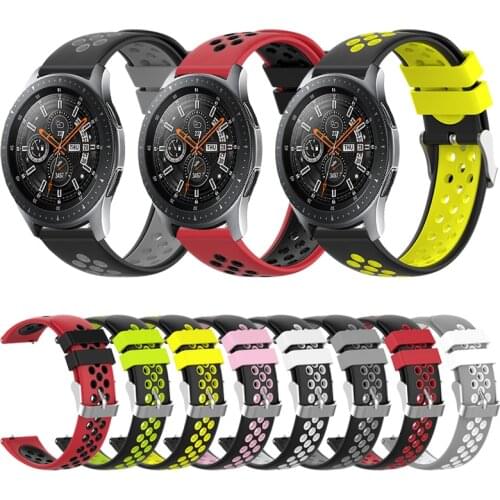 20 22mm Silicone Wrist bands For Samsung Galaxy Watch 46mm 42mm/Active/Gear S3 S2 Band Strap for Amazfit GTR/Huawei GT Bracelet