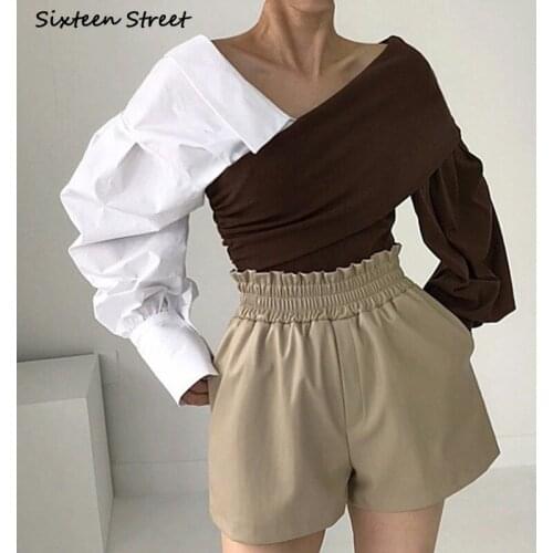 Коричневые блузки SIXTEEN STREET China At AliExpress