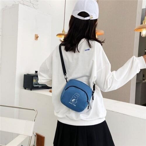 Cute Rabbit Canvas Women Small Crossbody Bag Casual Student Girls Messenger Bags Vintage Ladies Phone Purse Handbag Shoulder Bag