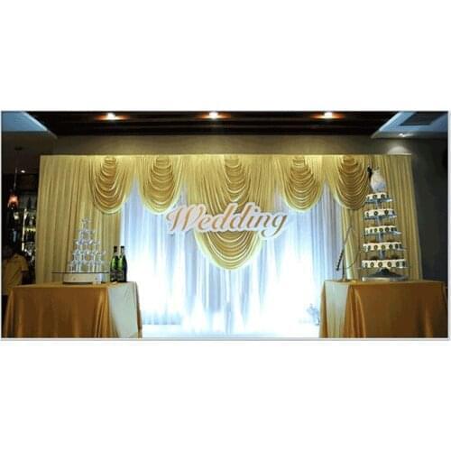 Wedding 3mx6m backdrop Wedding arrangement Wedding yellow stage background curtain stage background