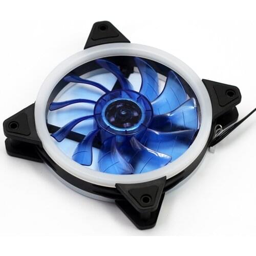 Double Halo LED 120mm 12cm PC CPU Computer Case Cooling Neon Pretty Clear Fan Mod 4 Pin / 3 Pin DC 12V Silent cooler
