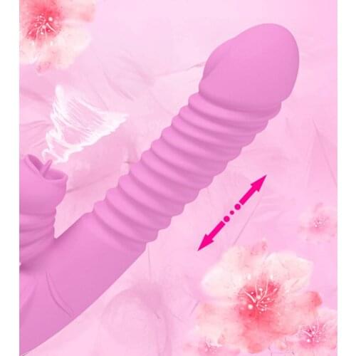 Heating Sucking Dildo vibrator G Spot Vagina Massager Woman Masturbation AV Stick Tongue Double Vibrators Oral Sex Erotic Toys