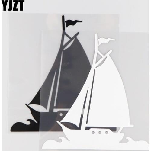 YJZT 15.4CM*17.1CM Sailboat Pattern Decoration Car Stickers Vinyl Decal 1A-0125