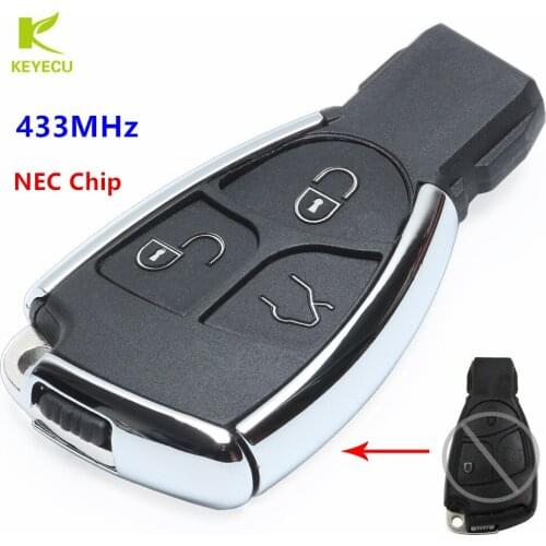 KEYECU Replacement New Smart Remote Key Fob 3 Button 315/433MHz With NEC Chip for Mercedes-Benz C E S CLASS IYZ3312 Before 2014