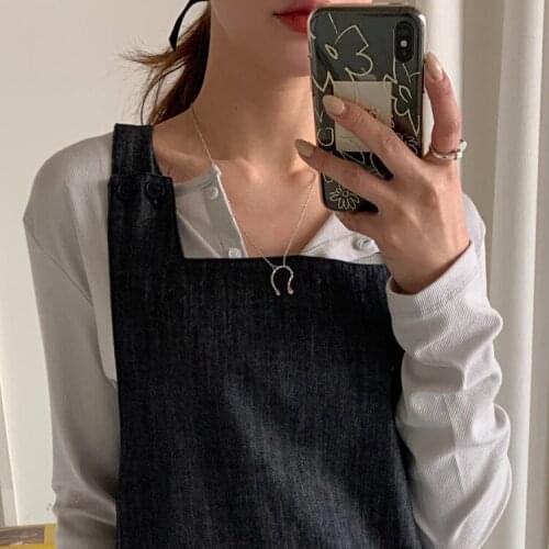 Womens cool style retro niche design metal pendant neck chain chain chain chain necklace