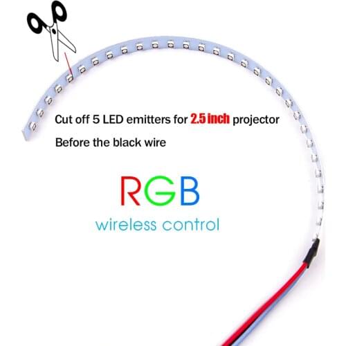 1set Bluetooth Remote Voice Control RGB LED Demon Eye Devil Eye Halo Ring Kit For 2.5" 2.8" 3.0" Headlight Projectors