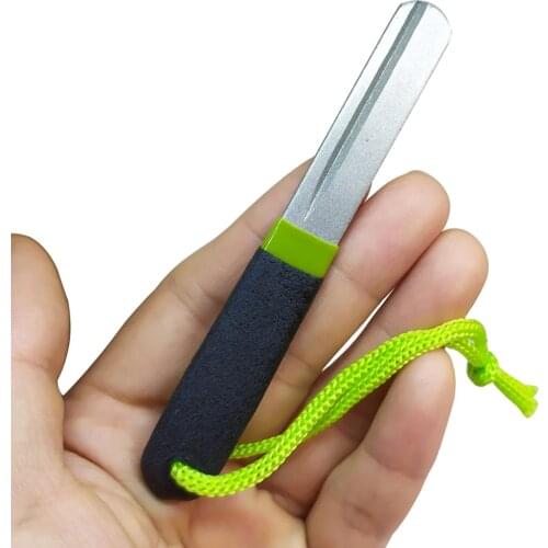 1-piece Double Side Hook Hone Fishing Hook File Line Stripper Knife Hook Sharpener Mini Diamond Sharpening Tool Fishing Accessor
