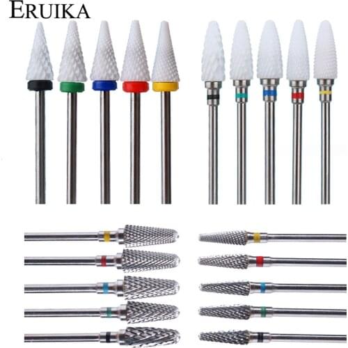 1pcs Ceramic Tungsten Carbide Nail Drill Bits Milling Cutter Electric Burr Nail Files Manicure Pedicure Remove Dead Skin Tools