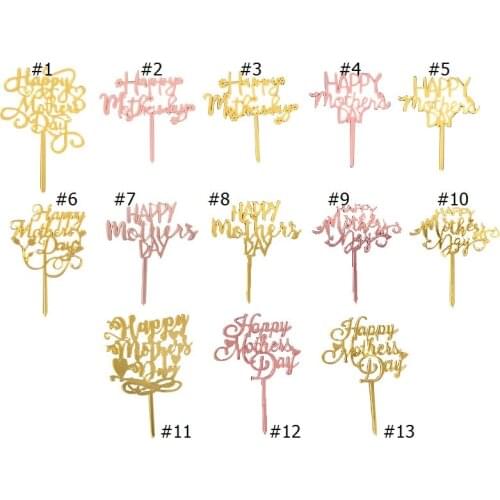 500pcs Happy Mothers Day Cake Topper Acrylic Best Mom Cake Topper for Mothers Day Birthday Party Cake Decoration W0139