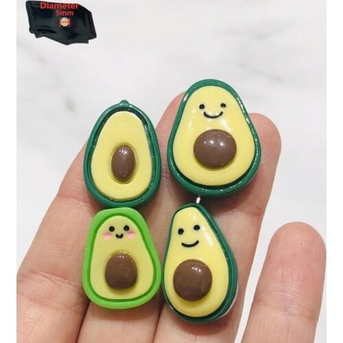 4PCS Resin Cute Cartoon Fridge Magnetic Sticker Kawaii Colourful Avocado Face Refrigerator Magnet Office Supplies Party Gifts
