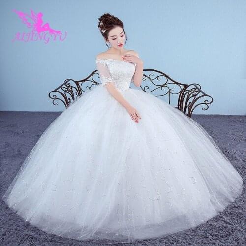 AIJINGYU formal dresses 2021 plus size luxury wedding dress WK152