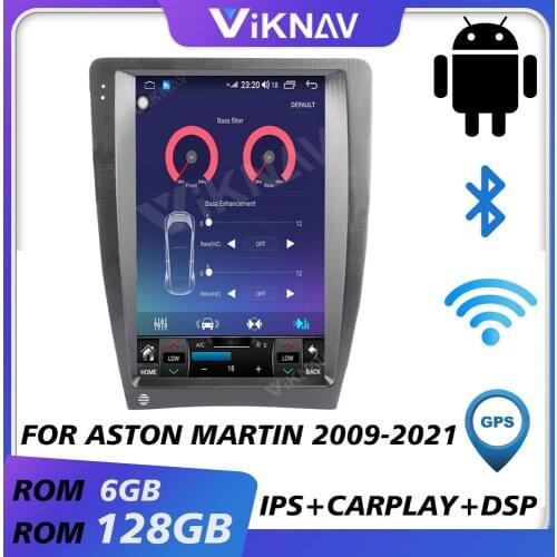 Car gps navigation multimedia video player for Aston Martin 2009-2021 android auto radio car audio tape recorder touch screen