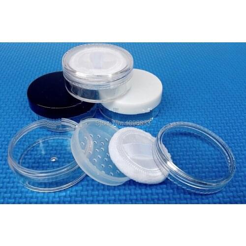 20G Sifter Jar with Powder Puff, Cosmetic Powder Jar, Empty Make-up Powder Packaging Box, 50pcs/Lot
